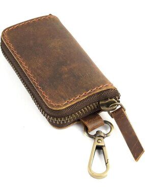 Stylish Leather Coin Purse & Key Pouch | Zippered Wallet with Belt Loop, Unisex